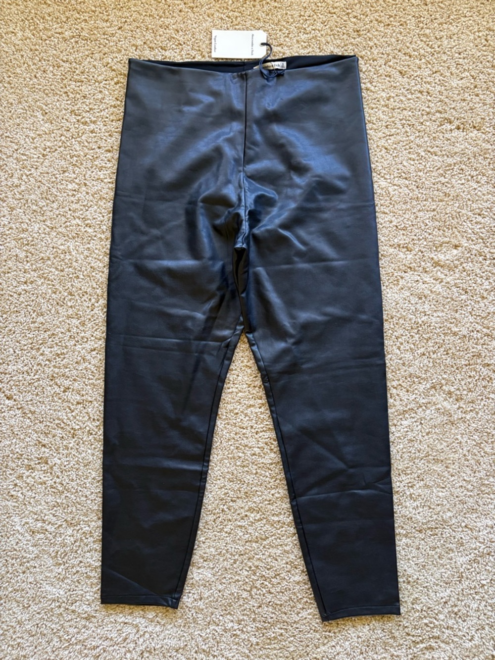 Abercrombie & Fitch Vegan Leather Leggings Black High Rise Faux Leather Pants XL